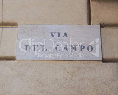 Via del Campo street sign in Genoa