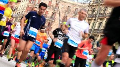 Runners in a competition in Barcelona (Spain)