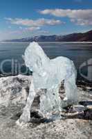 Horse, a sculpture from ice