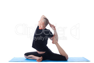 Image of yogi posing in difficult asana