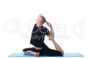 Image of yogi posing in difficult asana