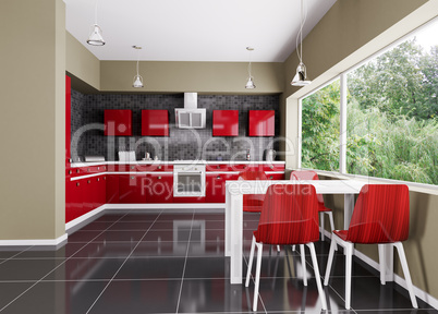 modern kitchen interior