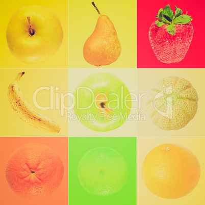 Retro look Fruit collage