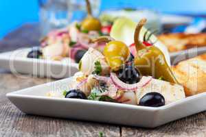 greek salad von gegrillten squid