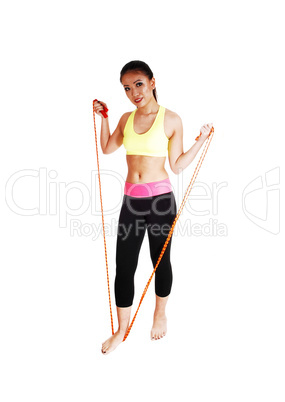 exercise girl with rope.