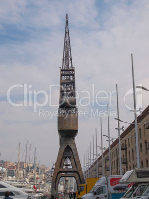 Old crane at Genoa harbour