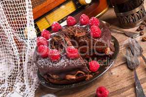 chocolate cake and turkish coffee - vintage style