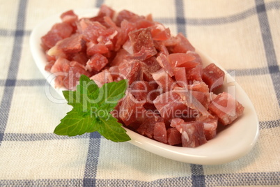 Serrano ham  diced for cooking