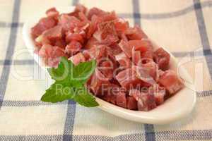 Serrano ham  diced for cooking