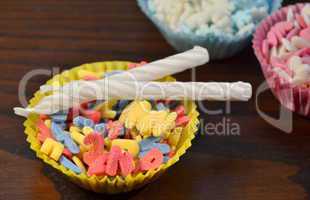 Small candies for decorating cakes and desserts