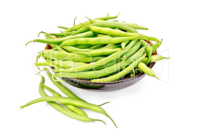 Beans green in a bowl