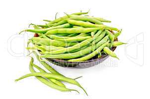 Beans green in a bowl