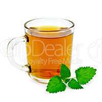Herbal tea with melissa in a mug