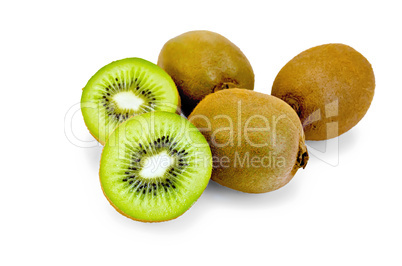 Kiwi fruit on white background