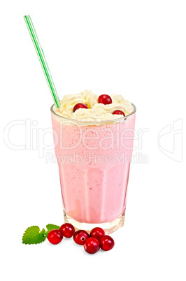 milkshake with cranberries and cream