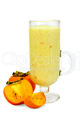 milkshake with persimmons in goblet