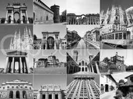 Retro look Milan landmarks