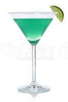 grüner cocktail im martini glas
