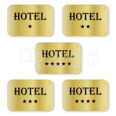 set of hotel labels