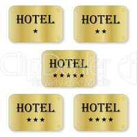 set of hotel labels