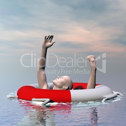 man drowning - 3d render