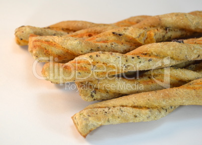 Salted bread sticks with sesame seeds for Cocktail