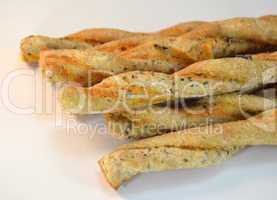 Salted bread sticks with sesame seeds for Cocktail