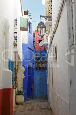 colorful backyard in assila, morocco