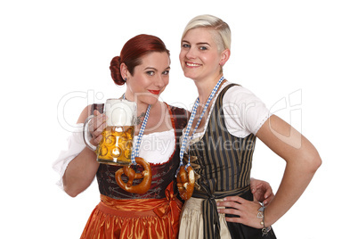 two young women in traditional costume