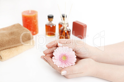 female hands after manicure