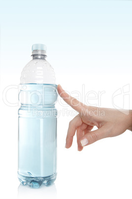 woman opens a water bottle