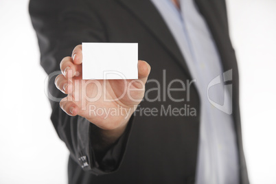Businessman with business card