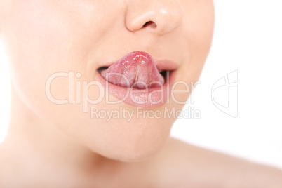 Close-up lips and tongue