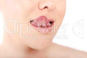 Close-up lips and tongue