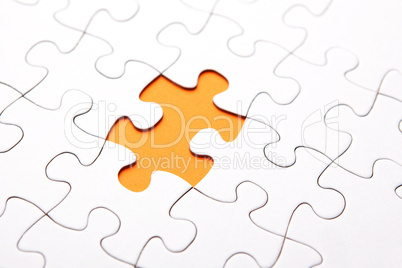 Orange puzzle piece missing