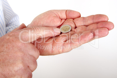 hands with money coins