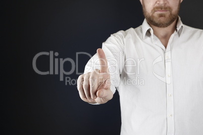 Man pointing at something