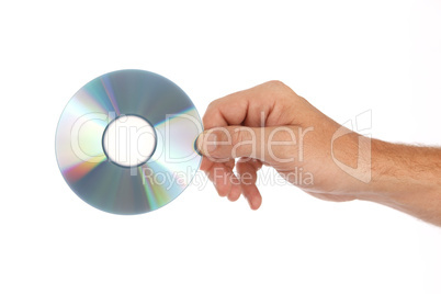 Man holds compakt disc