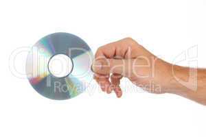 Man holds compakt disc