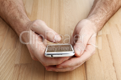 Man using mobile smart phone