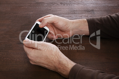 Man using mobile smart phone