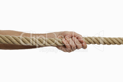 Man pulling a rope Man pulling a rope