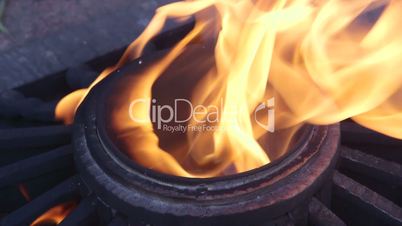 Eternal Flame Burning Close-Up