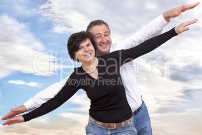 man and woman bubbling over joie de vivre