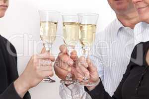 people celebrating with champagne your success