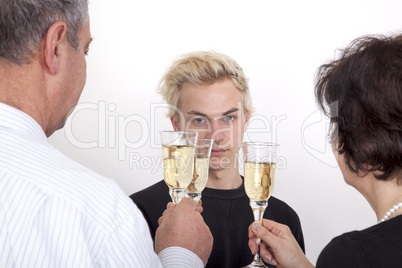 people celebrating with champagne your success