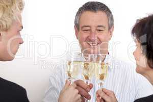 people celebrating with champagne your success