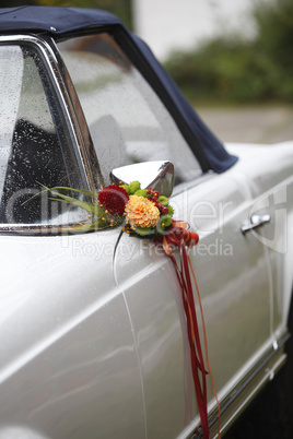 Flower decoration wedding car