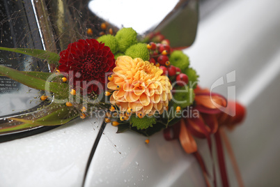 Flower decoration wedding car