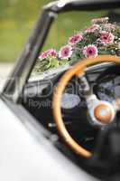 Flower decoration wedding car